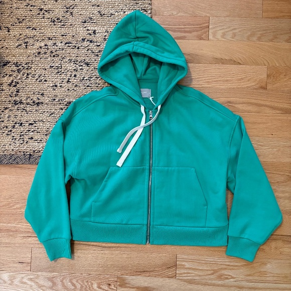 Everlane mint green track zip cotton hoodie NWT - Picture 1 of 3